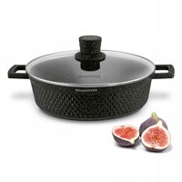 PATELNIA Indukcja MARMURKOWA GŁĘBOKA Pokrywka GAZ Konighoffer Escuro 28 cm