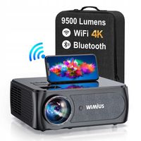 PROJEKTOR VIDEO WIMIUS K8 PRZENOŚNY RZUTNIK WIFI BLUETOOTH FULL HD 1080P
