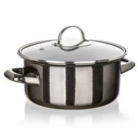 garnek emaliowany 18cm 1,3l z pokrywą banquet metallic black