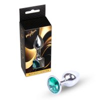 biżuteria analna srebrna mylove toys zielony korek 7 cm