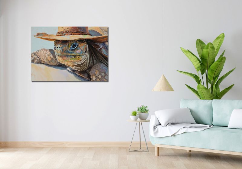 Obraz 100x70cm Żółwi Kapelusznik zdjęcie 2