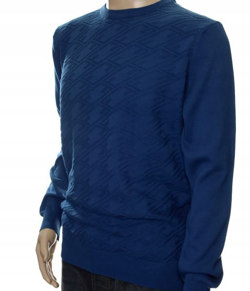 STROKERS klasyczny sweter męski ze wzorem tłoczonym L indygo zdjęcie 3