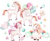 NAKLEJKI na ścianę JEDNOROŻEC jednorożce zestaw dla dziecka S