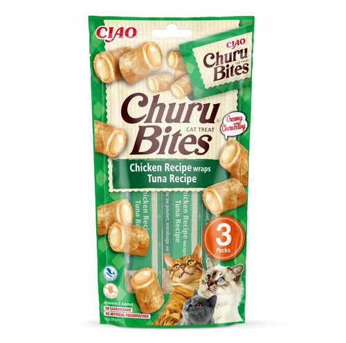INABA CAT CHURU BITES CHICKEN Przysmaki dla Kota ZESTAW 4 opak. x (3x10g) na Arena.pl
