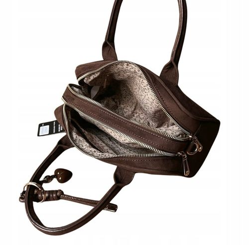 Flora&Co czekoladowa torebka zamszowa listonoszka eco skóra zamsz brąz na Arena.pl