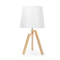 Drewniana lampa stołowa z trzonkiem E27 idealna do przytulnego wnętrza