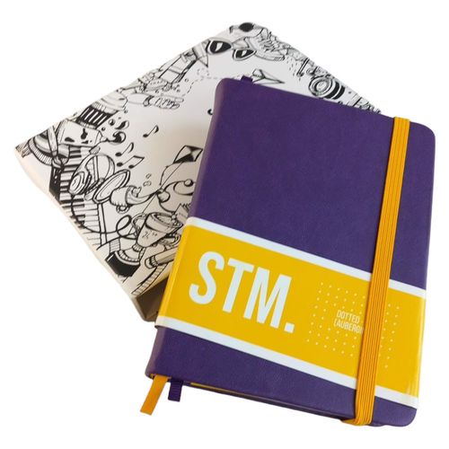 Dziennik notatnik twardej fioletowej oprawie na Arena.pl