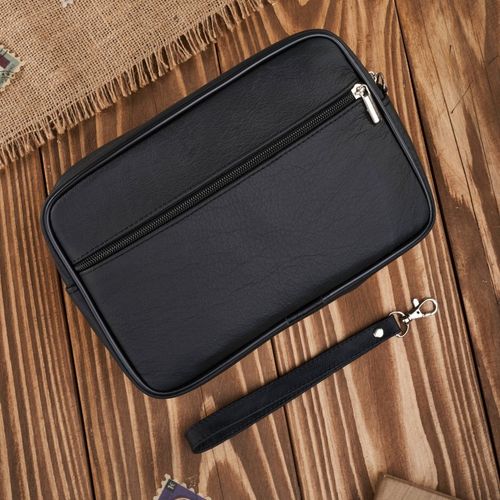 saszetka męska skórzana do ręki klasyczna czarna pojemna abruzzo abr-08 na Arena.pl