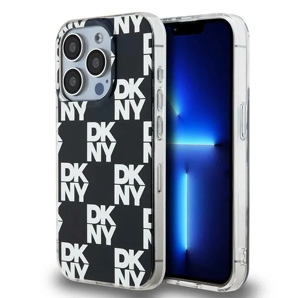 Etui DKNY IML Checkered Mono Pattern na iPhone 15 Pro Max - czarne zdjęcie 1
