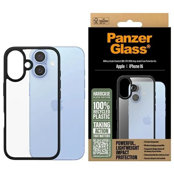 Etui PanzerGlass HardCase na iPhone 16 - czarne zdjęcie 1