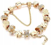 Bransoletka Modułowa Charms Złota Serduszko Boho