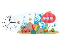 100X40CM ZEGAR ŁÓDŹ PODWODNA OBRAZ