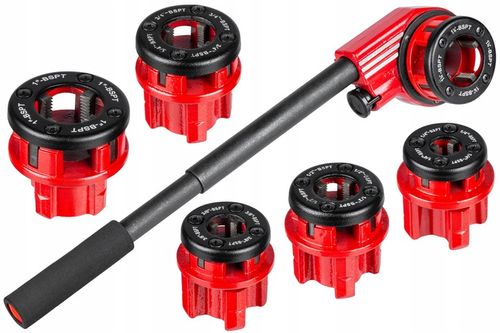 GWINTOWNICA RĘCZNA DO RUR grzechotka ZESTAW 6 narzynek głowic 1/4"–1 na Arena.pl