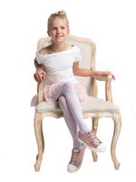 Rajstopy dziecięce ażurowe romby białe 30 DEN 116-122 YOCLUB