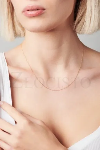 ZŁOTY ŁAŃCUSZEK DIAMENTOWANY ROLO 585 50 CM GRAWER zdjęcie 8