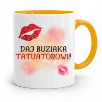 Dla Tatuażystki Tatuażysty Kubek Żółty Na Prezent Z Nadrukiem Ze Zdjęciem
