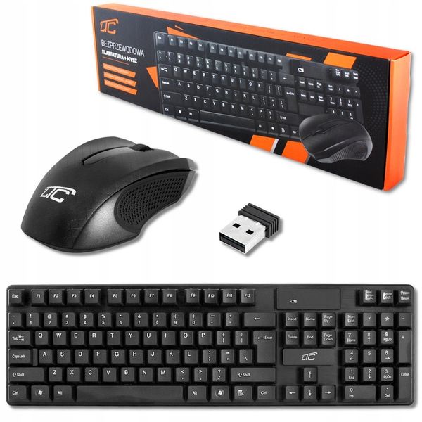 ZESTAW KLAWIATURA MYSZKA BEZPRZEWODOWA CZARNY SLIM zdjęcie 1