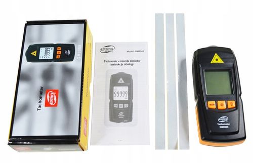 TACHOMETR LASEROWY OBROTOMIERZ CYFROWY MIERNIK OBROTÓW 99999 RPM LCD TAŚMY na Arena.pl