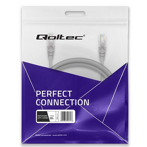 Qoltec Kabel Patchcord UTP CAT5e 2 x RJ-45 1.5m High speed Gold na Arena.pl