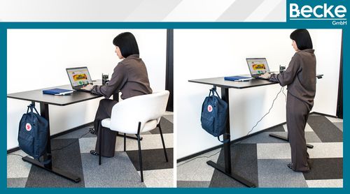 Biurko elektryczne automatyczne regulowane na stojąco 160x80 czarne na Arena.pl