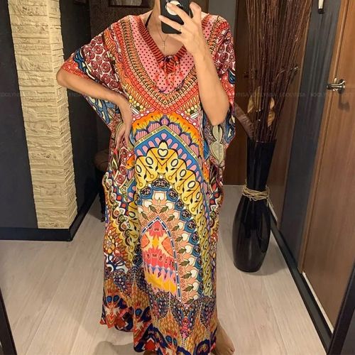 PAREO BOHO LETNIA SUKIENKA NARZUTKA TUNIKA DŁUGA PLAŻOWA plażę ZWIEWNA C3 na Arena.pl