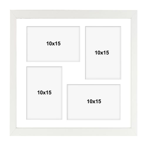 Ramka kwadratowa na 4 zdjęcia Hekla 34x34x4 MDF galeria biały 1szt. na Arena.pl