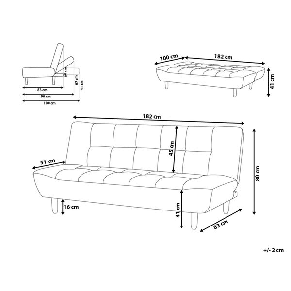 Sofa rozkładana jasnoszara ALSTEN zdjęcie 9