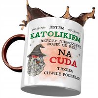 Kubek Bordowy Dla Katolika Jestem Katolikiem Z Nadrukiem Ze Zdjęciem