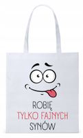 Dla Taty Ojca Tatusia Torba Eco Biała Shopper Z Nadrukiem Ze Zdjęciem