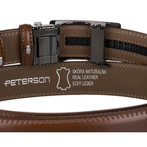 brązowy pasek męski z automatyczną klamrą wykonany na Arena.pl