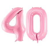 Balon foliowy liczba 40 różowy 86 cm