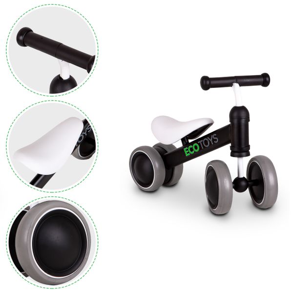 Rowerek biegowy mini rower Practise Black Ecotoys zdjęcie 8