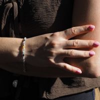 Bransoletka znak zodiaku bliźnięta - mix kamieni i srebro