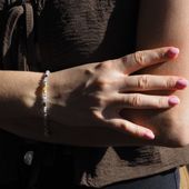 Bransoletka znak zodiaku bliźnięta - mix kamieni i srebro