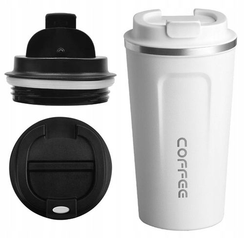 KUBEK TERMICZNY KAWA HERBATA COFFEE TERMOS SZCZELNY 510ML BIAŁY AG369D na Arena.pl
