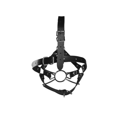 Head Harness With Spider Gag And Nose Hooks - Black na Arena.pl