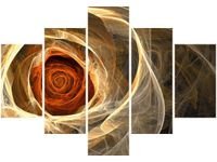 70 100CM OBRAZ 5 ELEM RÓŻA KTALNA DRUK PŁÓTNO