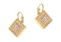 kolczyki kwadraciki z kryształkami (p4922au)