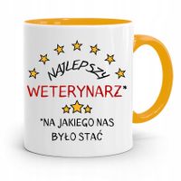 Kubek Żółty Weterynarza Najlepszy Weterynarz Z Nadrukiem Ze Zdjęciem