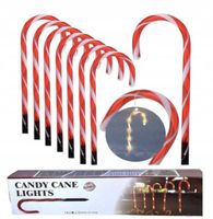 LAMPKI LED LASKI MIKOŁAJA CUKIERKI OZDOBA OGRODU GIRLANDA 1 ZESTAW = 2KPL.