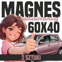 Mata Magnetyczna na Auto 60x40 cm - Profesjonalna Reklama magnes - 2 szt