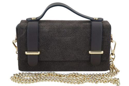 Zamszowa torebka Barberinis wizytowa - Brązowa ciemna na Arena.pl