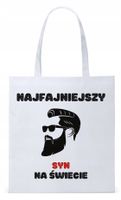 Dla Syna Syneczka Prezent Torba Eco Biała Shopper Z Nadrukiem Ze Zdjęciem