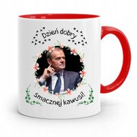 Kubek Czerwony Donald Tusk Po Platforma Prezent Z Nadrukiem Ze Zdjęciem