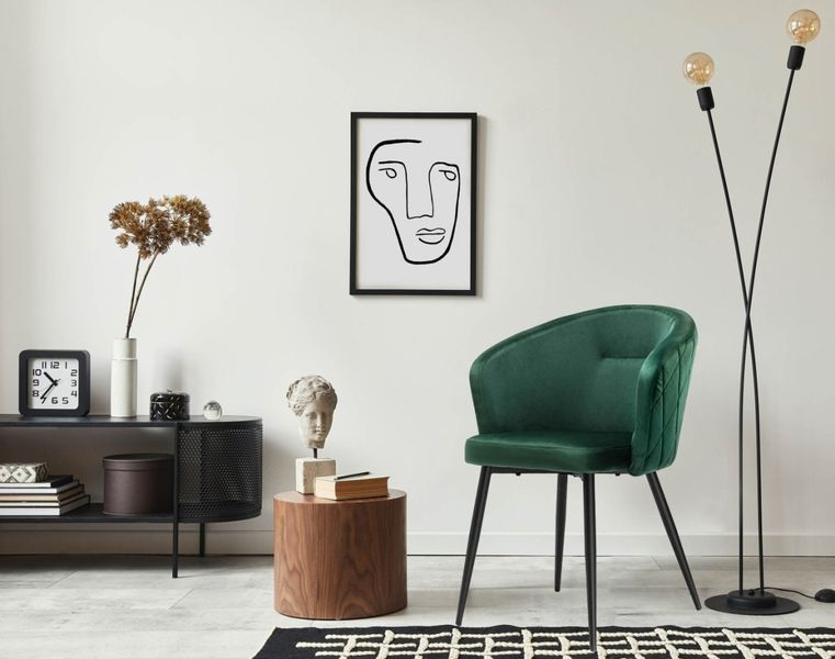 Krzesło HAMPTON VELVET ciemnozielone zdjęcie 3