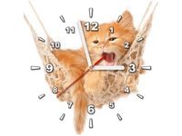 30X30CM ZEGAR ŚCIENNY KOTEK JEGO HAMAK OBRAZ MALOWANE