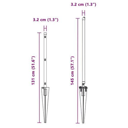 Słupek ogrodzeniowy. 52 pcs Srebrny 3.2 x 3.2 x 100 cm Stal na Arena.pl
