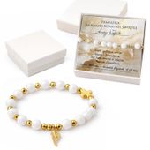 Bransoletka Damska Różaniec Agat Skrzydełko Prezent na Komunię Bierzmowanie