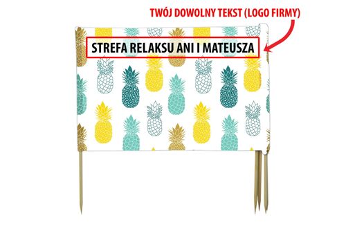 PARAWAN PLAŻOWY Kolorowe ananasy z indywidualnym napisem 5 PANELI 33.5 na Arena.pl