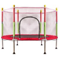 Trampolina do domu ogrodu dla dzieci siatka 140cm 55inch czerwona